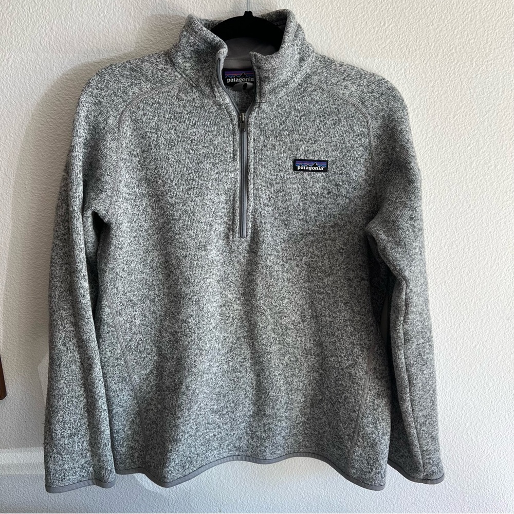 Patagonia Women's Better Sweater 1/4 Fleece Zip in Birch White Size Large